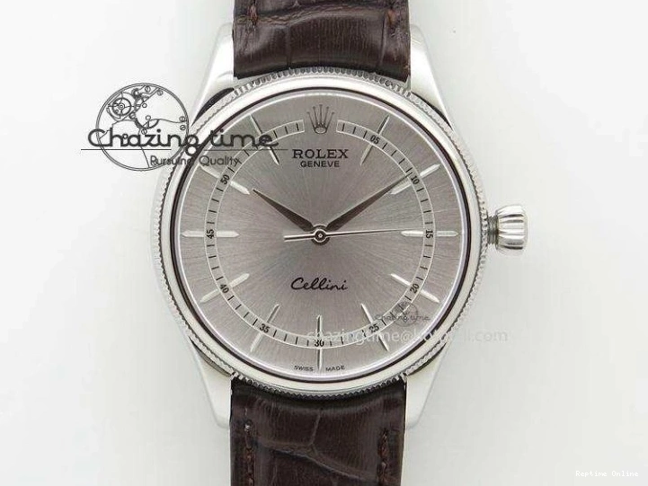 0217 Cellini Date VF Best Edition SS Black Dial Stick Markers On Black Leather Strap A Lightweight 3725